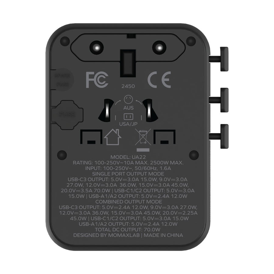 MOMAX 1-World 2 Charger 70W, GaN Fast Charging, photo 9