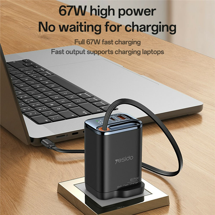 YESIDO YC146 67W Retractable Charger