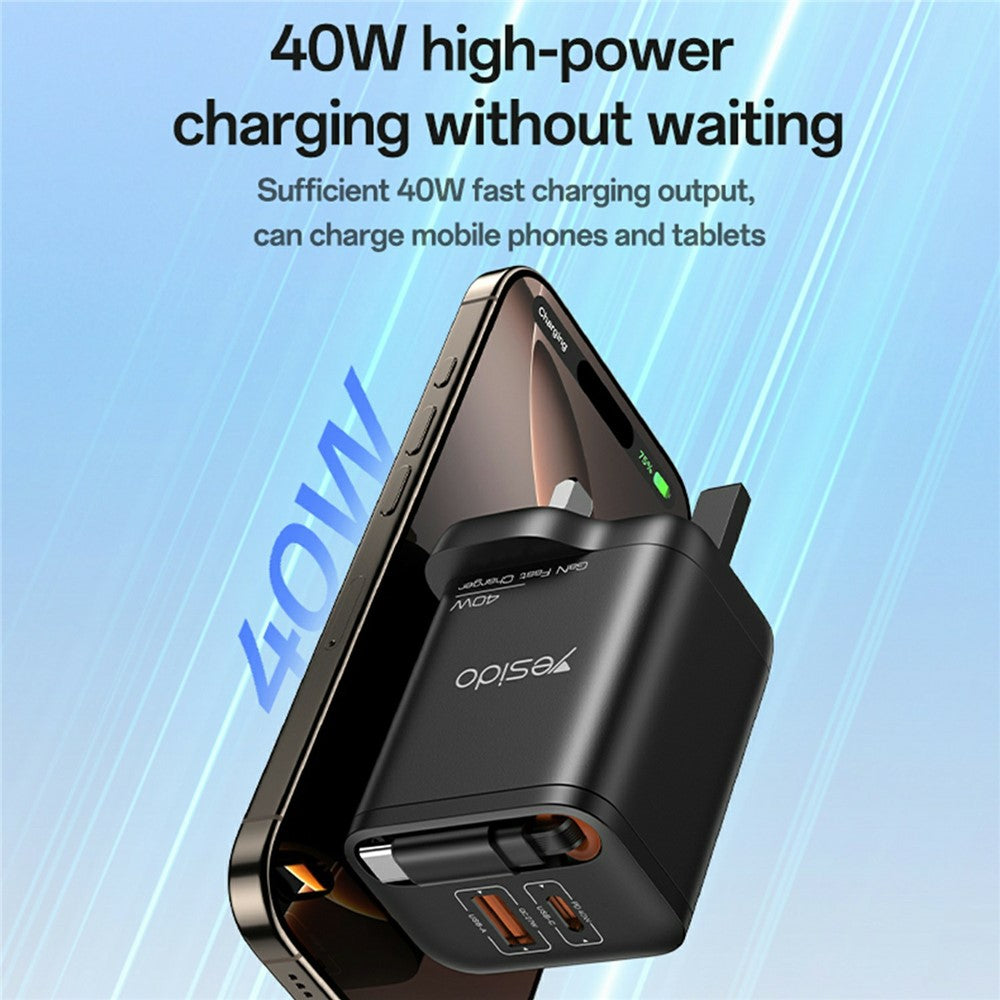 YESIDO YC145 40W Retractable Charger