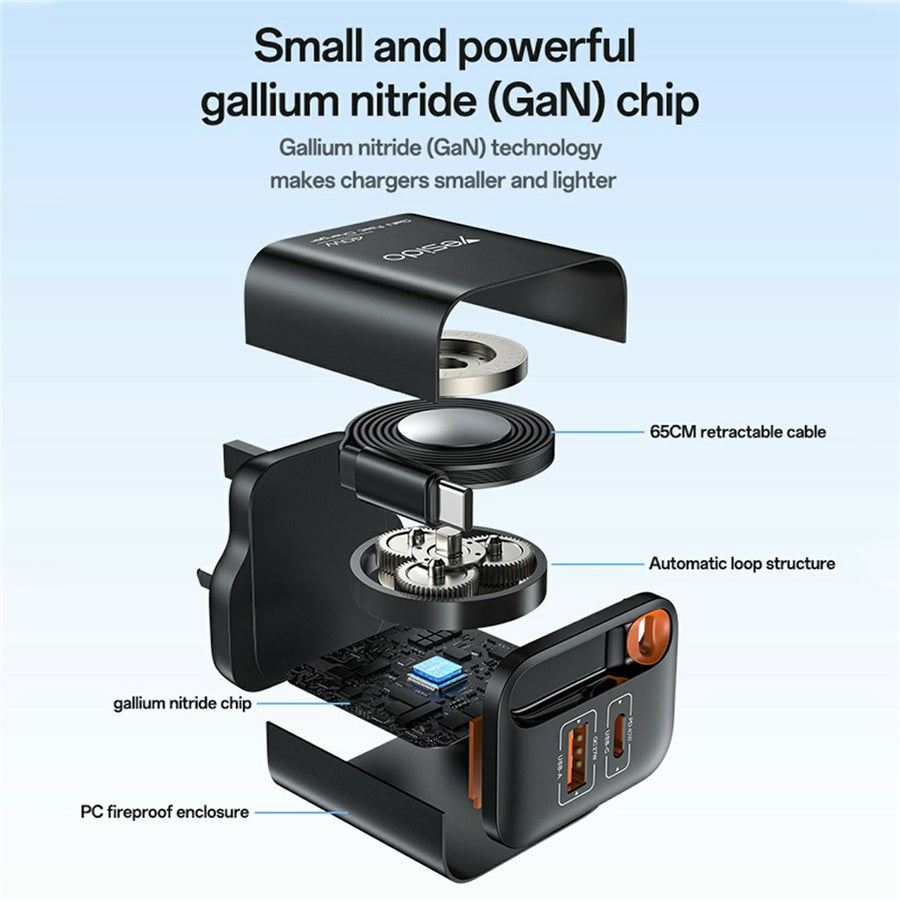 YESIDO YC145 40W Retractable Charger