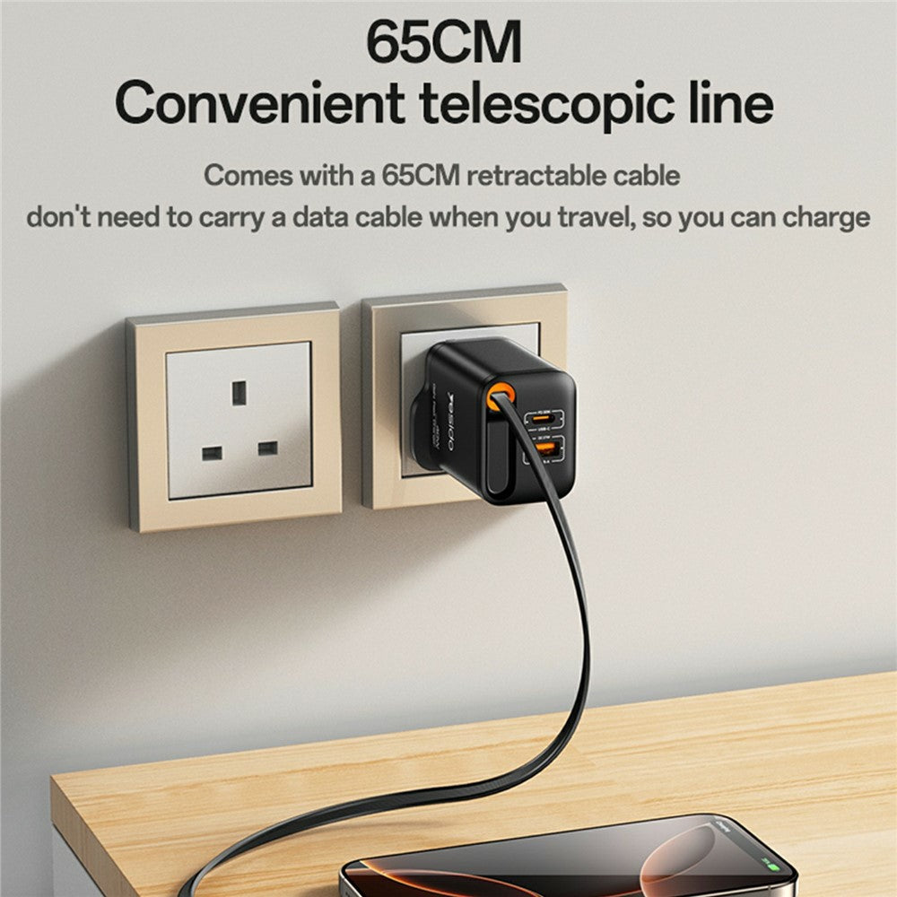 YESIDO YC145 40W Retractable Charger
