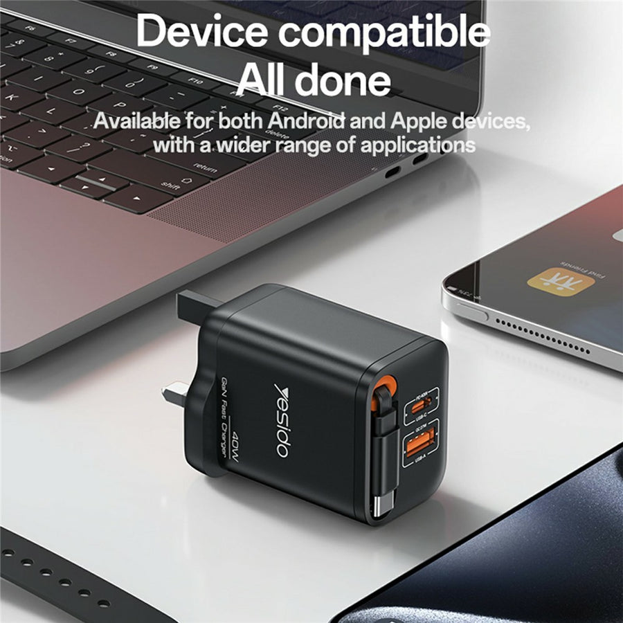 YESIDO YC145 40W Retractable Charger