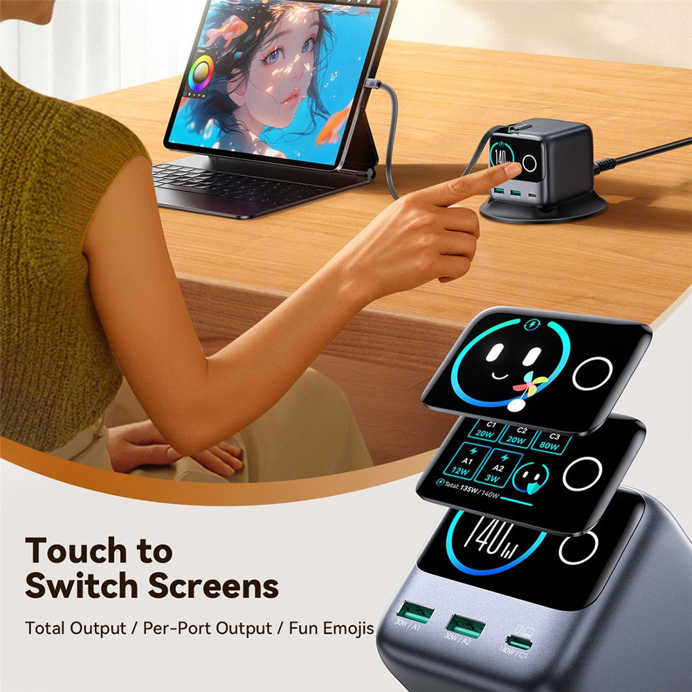 JOYROOM JR-TRD01 140W GaN Desktop Charger, 5 Ports, photo 5