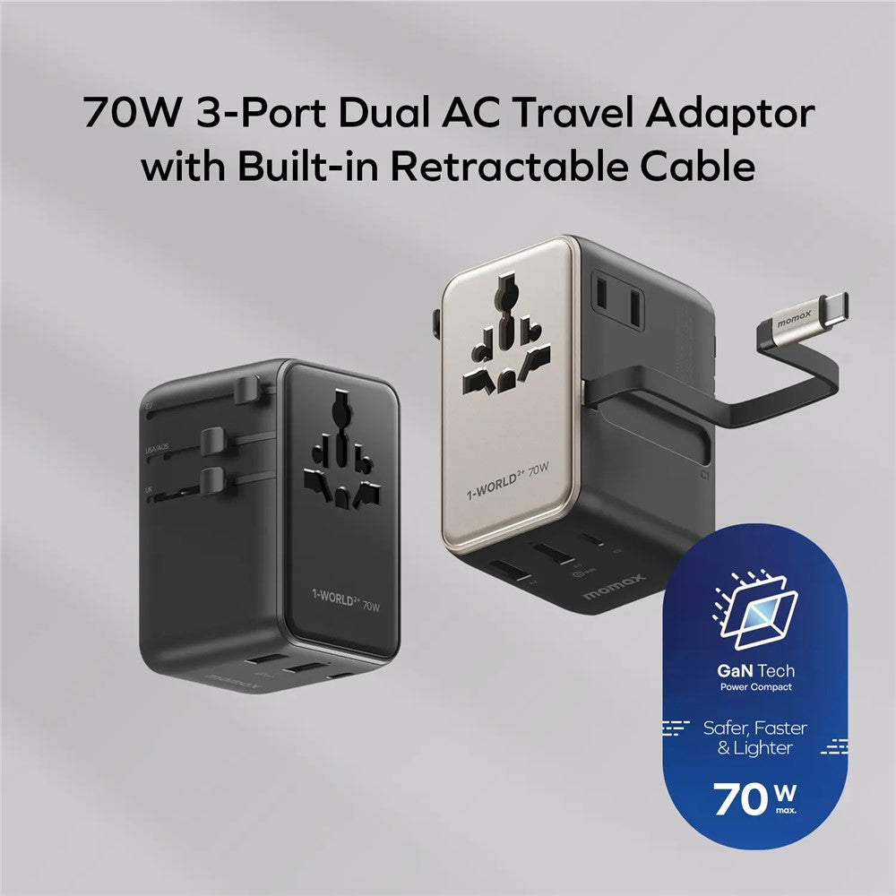 MOMAX UA30 1-World2+ Charger 70W, GaN Fast Charging, photo 11