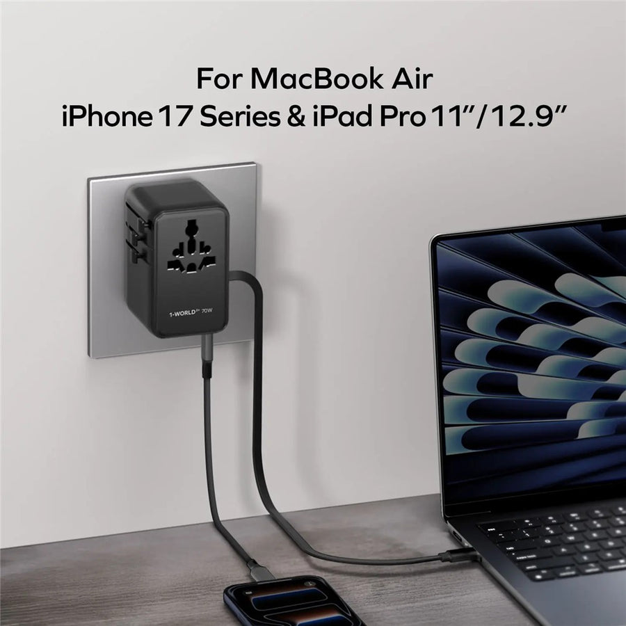 MOMAX UA30 1-World2+ Charger 70W, GaN Fast Charging, photo 3