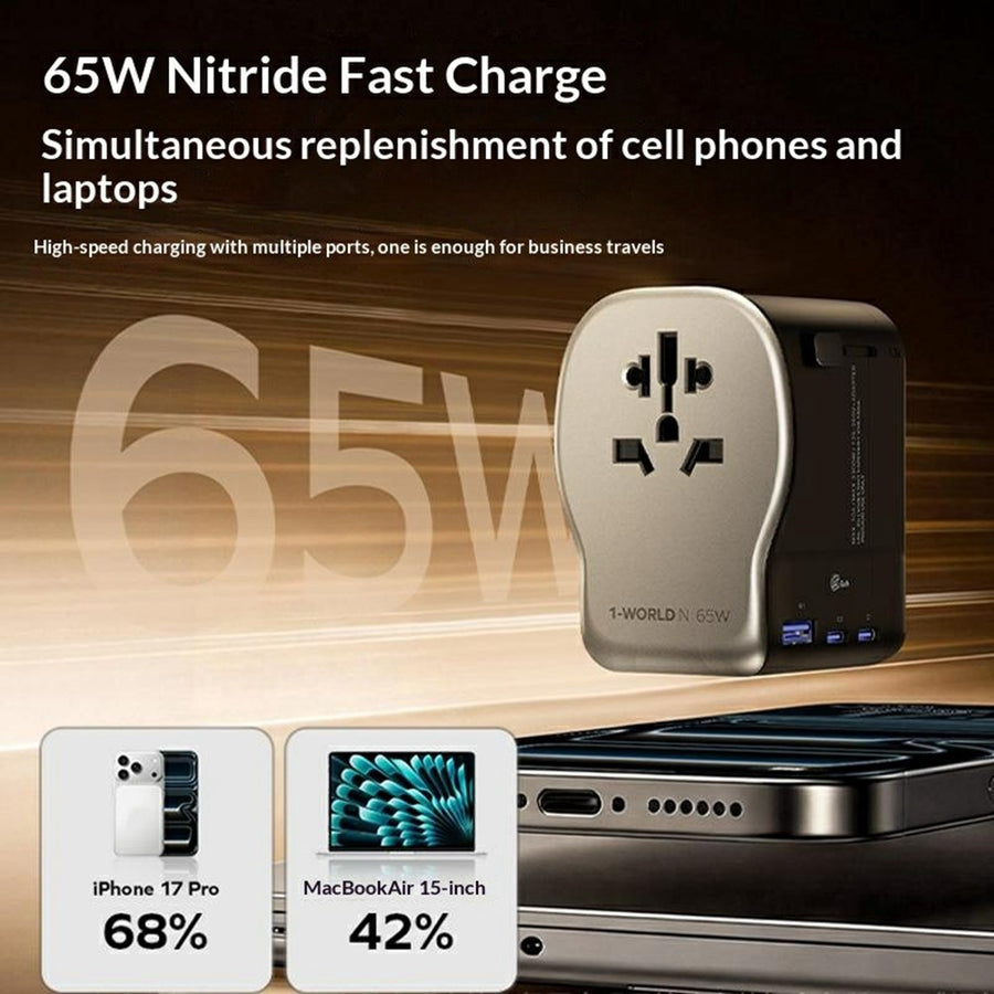 MOMAX UA35 1-World Charger 65W, GaN Fast Charging, photo 4