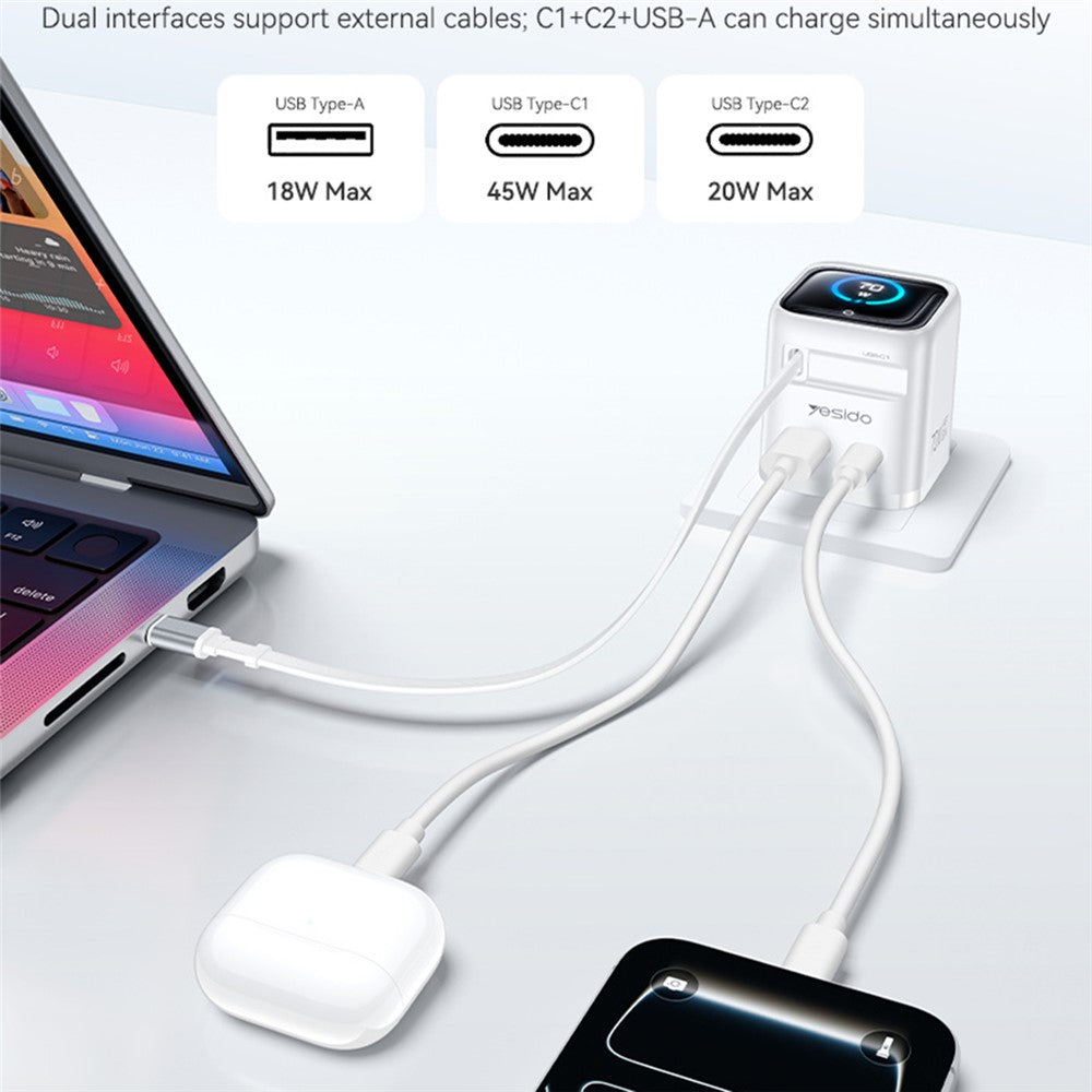 YESIDO YC123 70W Retractable Charger