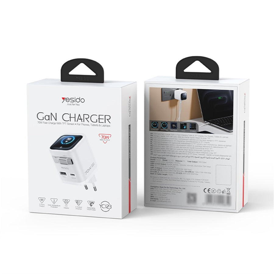 YESIDO YC123 70W Retractable Charger