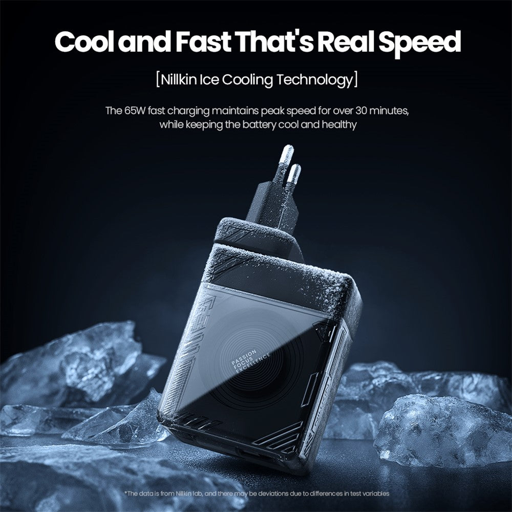 NILLKIN Icecore 65W GaN Charger, Retractable USB-C, EU Plug, photo 3