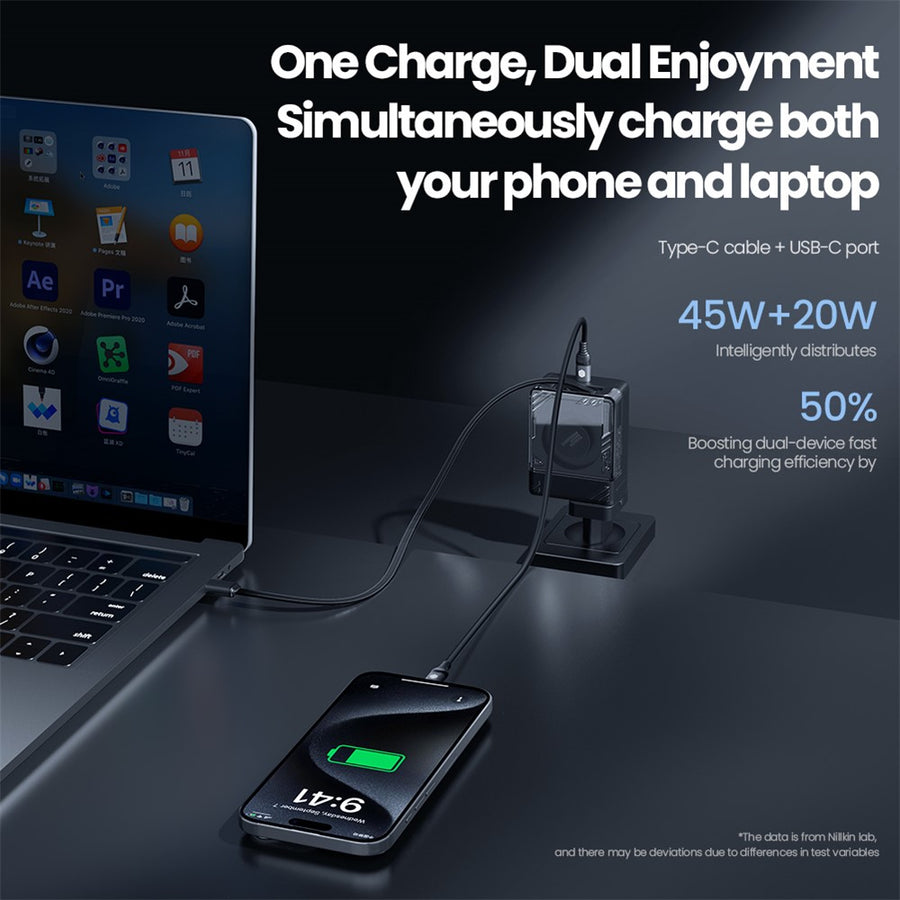 NILLKIN Icecore 65W GaN Charger, Retractable USB-C, EU Plug, photo 4