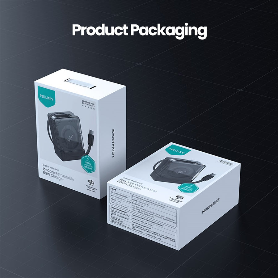 NILLKIN Icecore 65W GaN Charger, Retractable USB-C, EU Plug, photo 8