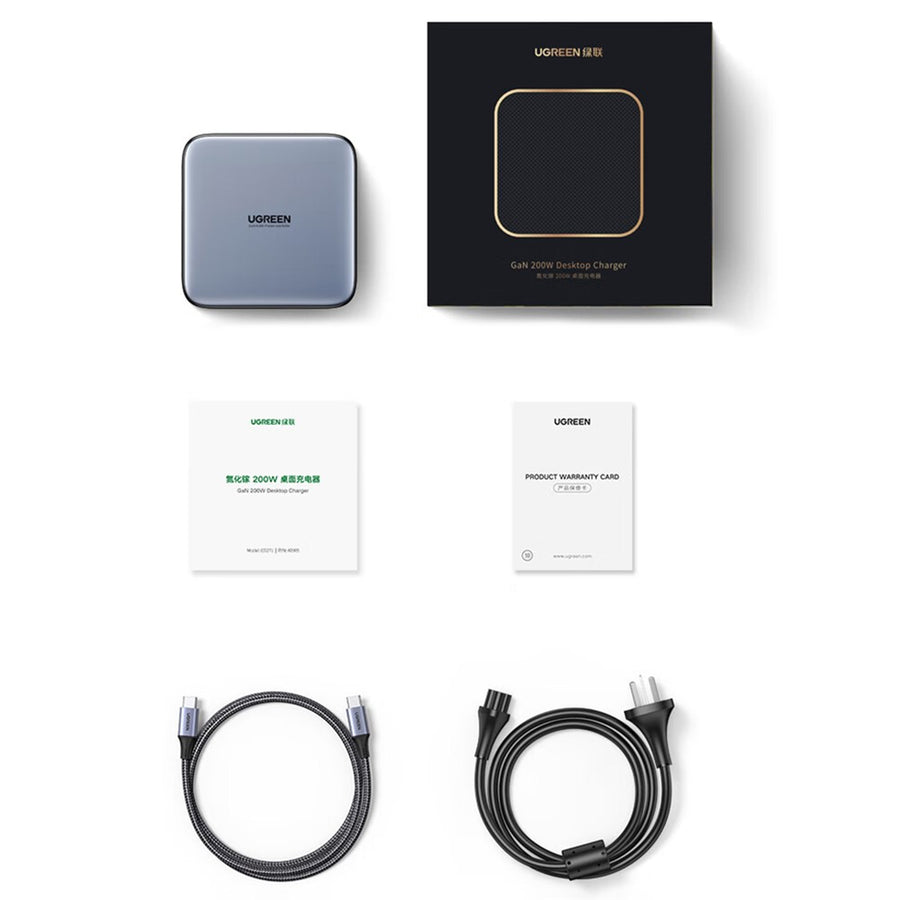 UGREEN 200W GaN Desktop Charger | 6 Ports, 1m 100W Cable
