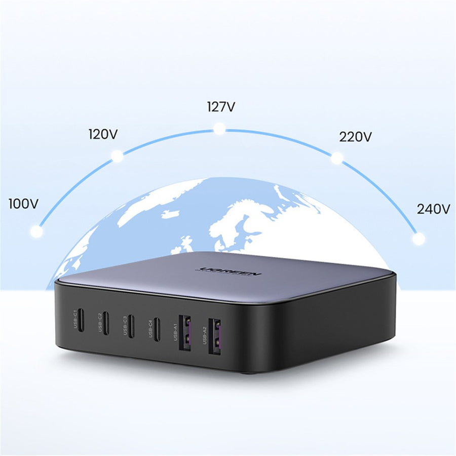 UGREEN 200W GaN Desktop Charger | 6 Ports, 1m 100W Cable