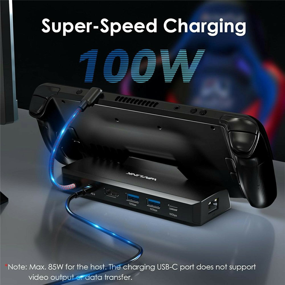 WAVLINK UHP3426 6 in 1 Docking Station for Steam Deck / Asus ROG Ally (2023) / Lenovo Legion Go Gigabit RJ45 100W PD Hub Adapter