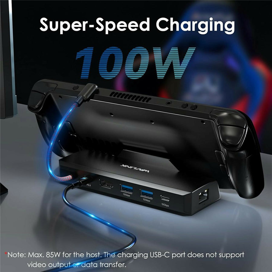 WAVLINK UHP3426 6 in 1 Docking Station for Steam Deck / Asus ROG Ally (2023) / Lenovo Legion Go Gigabit RJ45 100W PD Hub Adapter