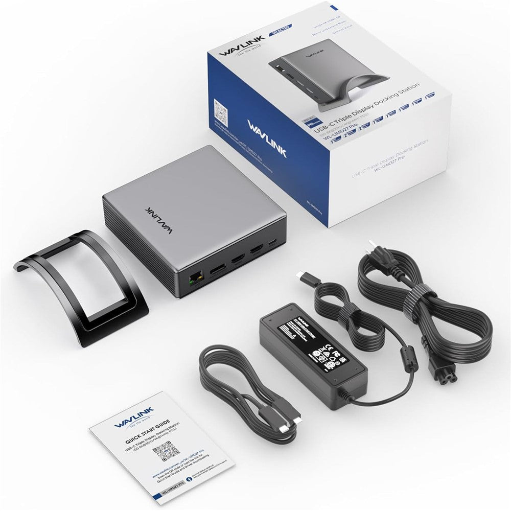 WAVLINK UMD27PRO Laptop Docking Station 2 HD + DP 140W PD Hub Adapter Support 8K 30Hz  /  4K 144Hz