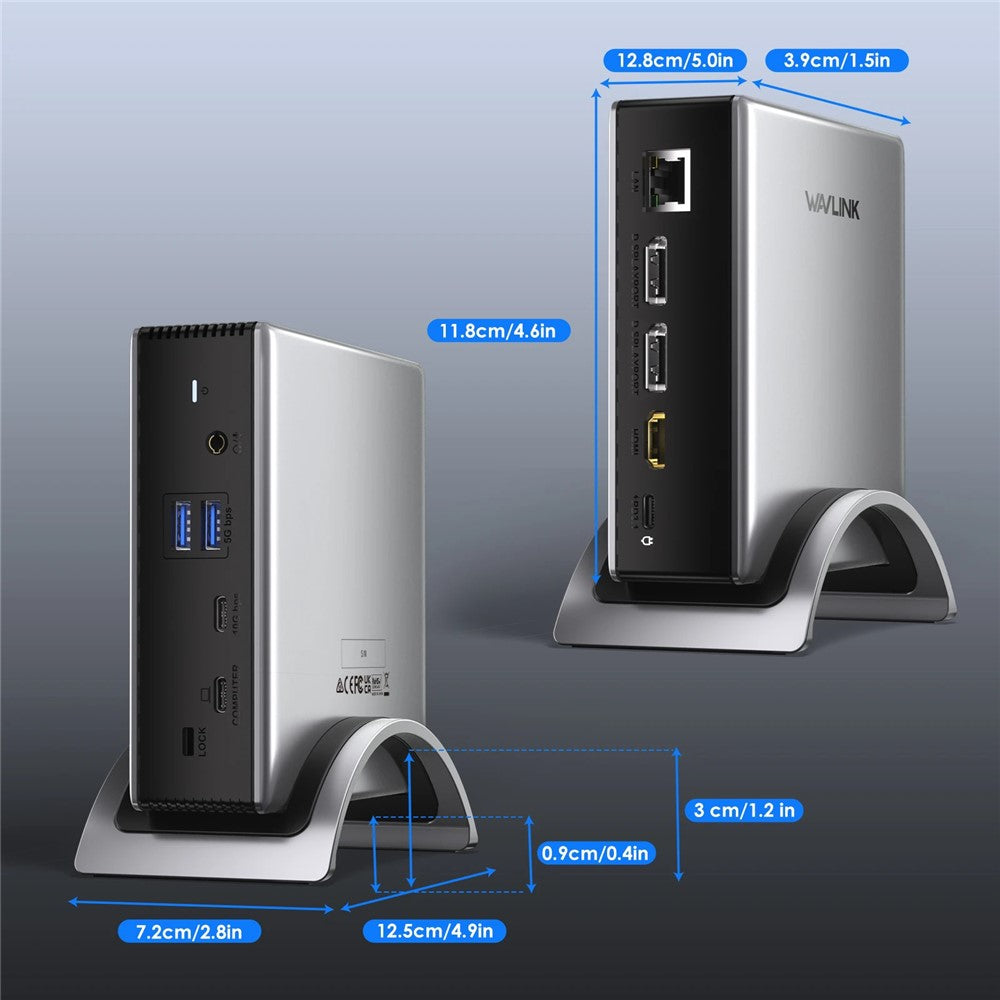 WAVLINK UMD27PRO Laptop Docking Station HD + 2 DP Ports 140W PD USB Hub Support 8K 30Hz  /  4K 144Hz