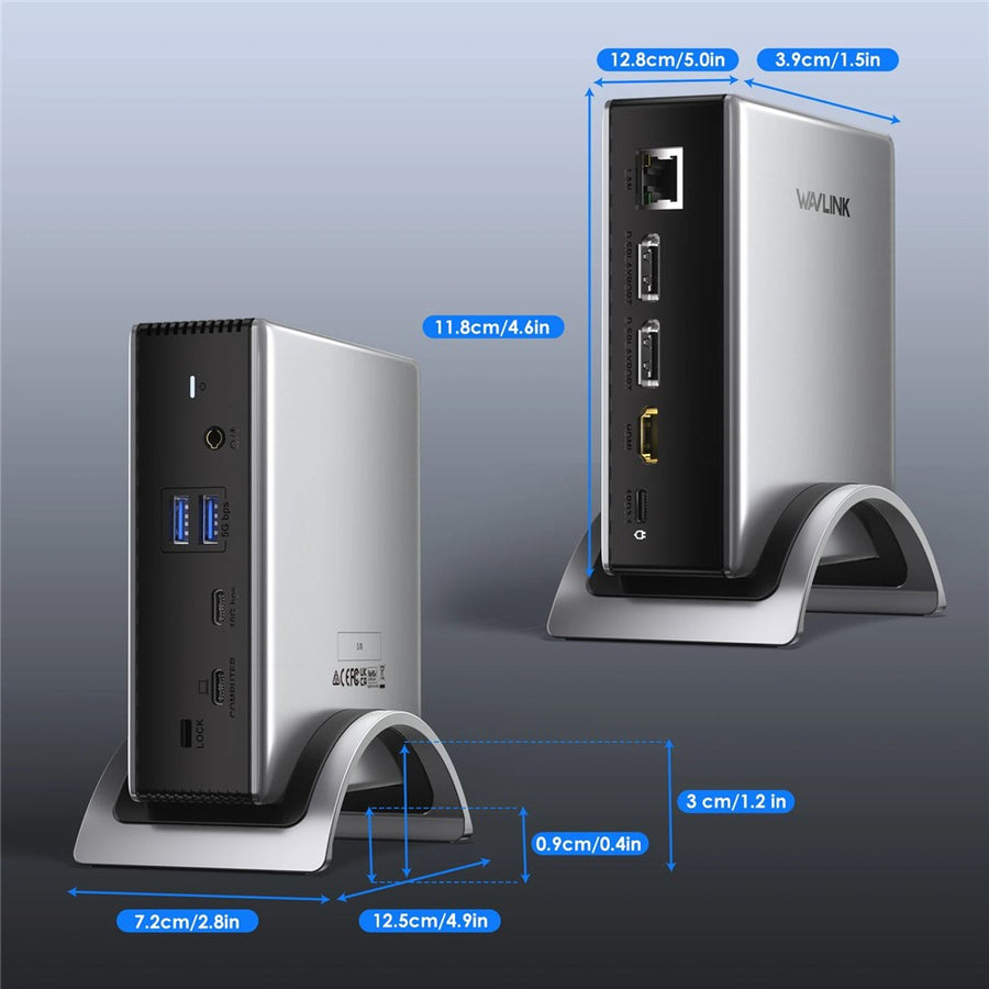 WAVLINK UMD27PRO Laptop Docking Station HD + 2 DP Ports 140W PD USB Hub Support 8K 30Hz  /  4K 144Hz