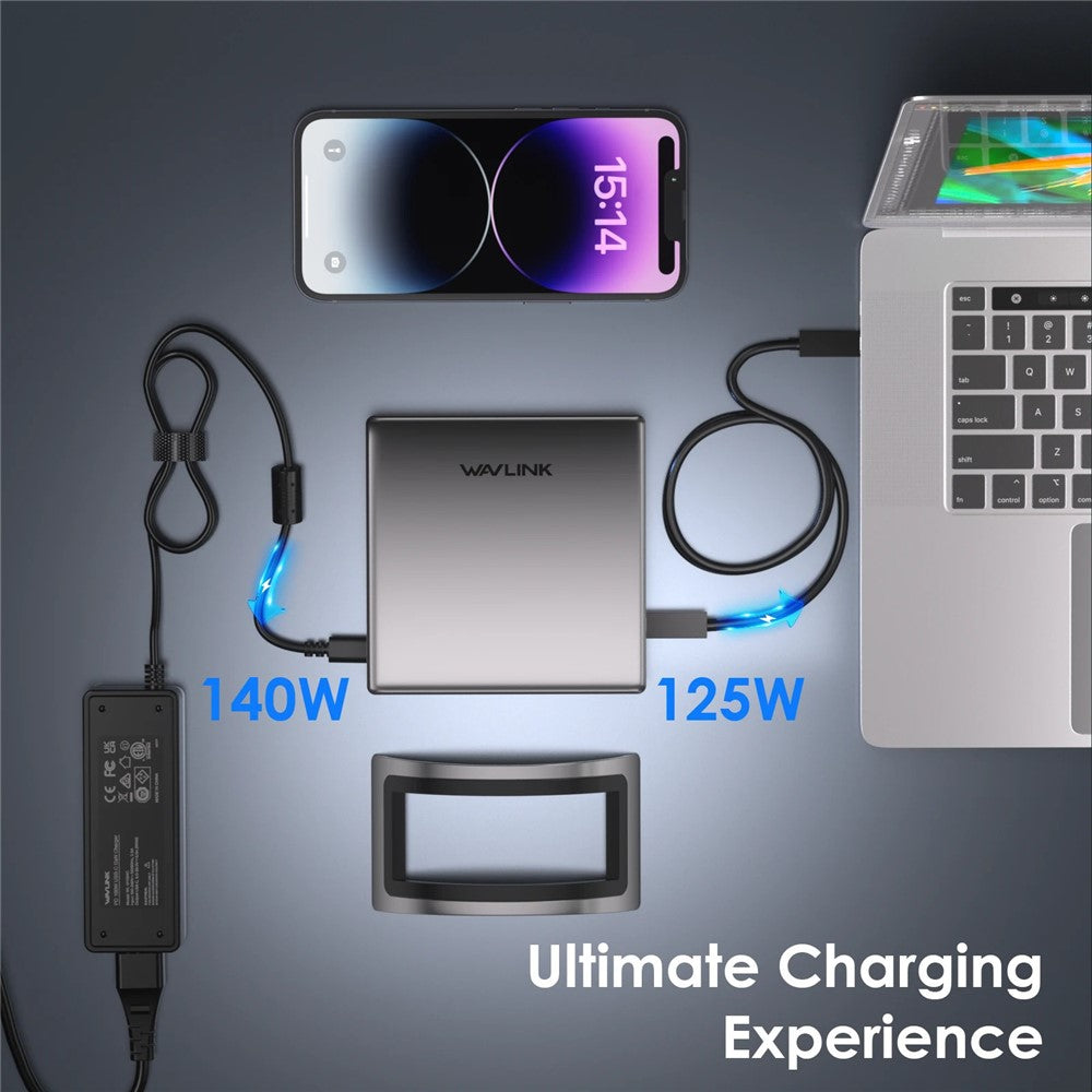 WAVLINK UMD27PRO Laptop Docking Station HD + 2 DP Ports 140W PD USB Hub Support 8K 30Hz  /  4K 144Hz