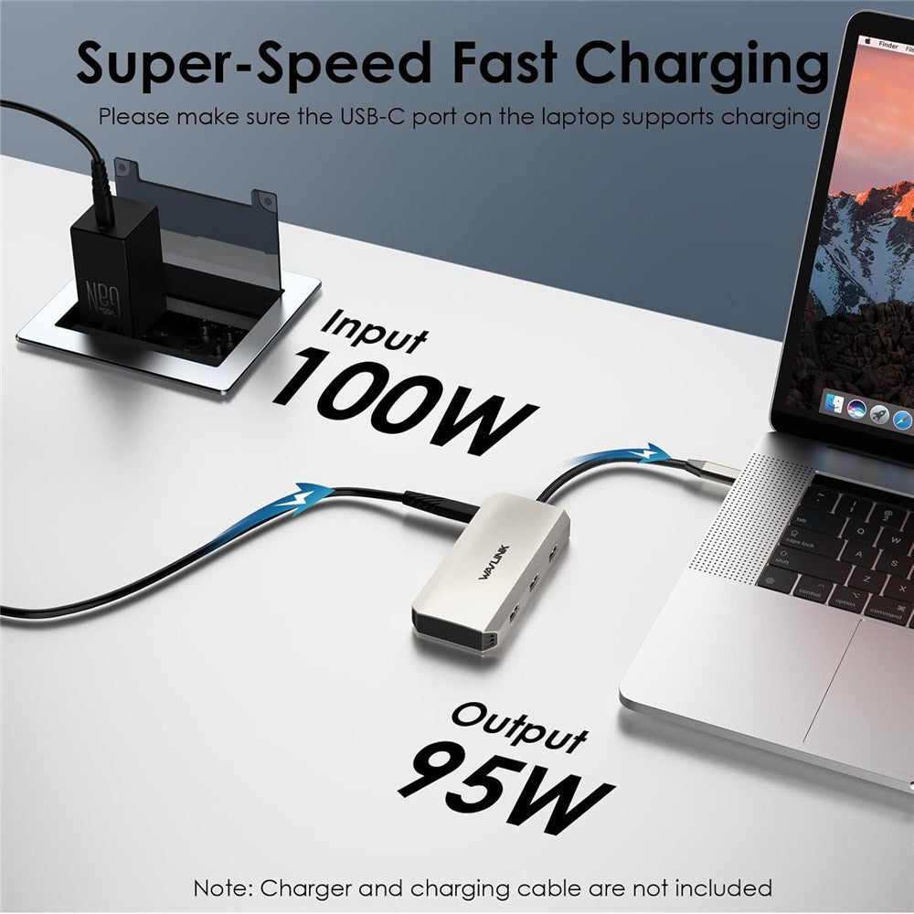 WAVLINK WL-UMD308L Triple 4K Docking Station USB-C Hub Adapter with HD / DP / 100W PD Ports for Laptops