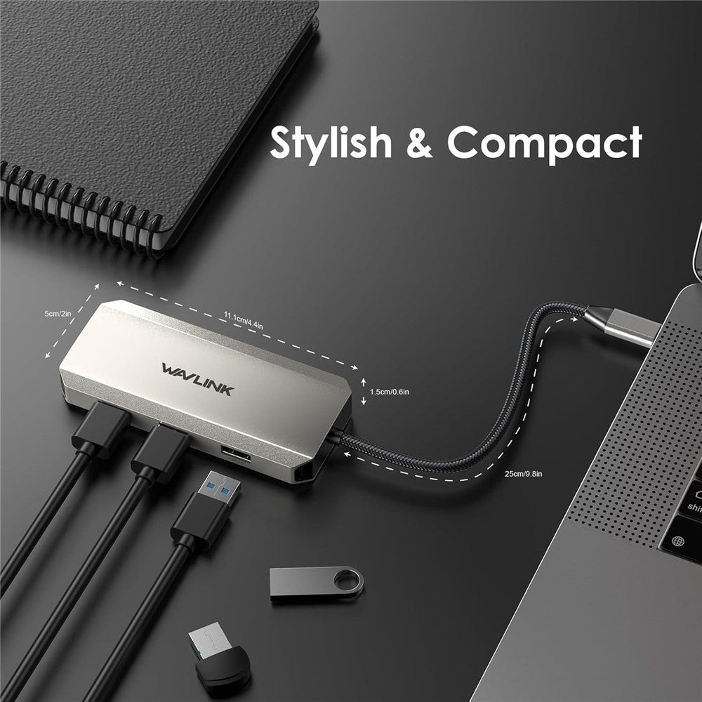 WAVLINK WL-UMD308L Triple 4K Docking Station USB-C Hub Adapter with HD / DP / 100W PD Ports for Laptops