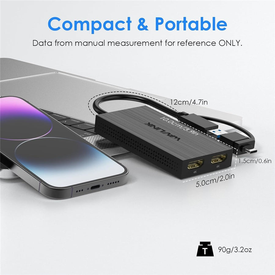 WAVLINK UG6902H DisplayLink USB-C HD Adapter USB-C / USB 3.0 to Dual HD Converter Support 4K 60Hz UG6902H Dual Display