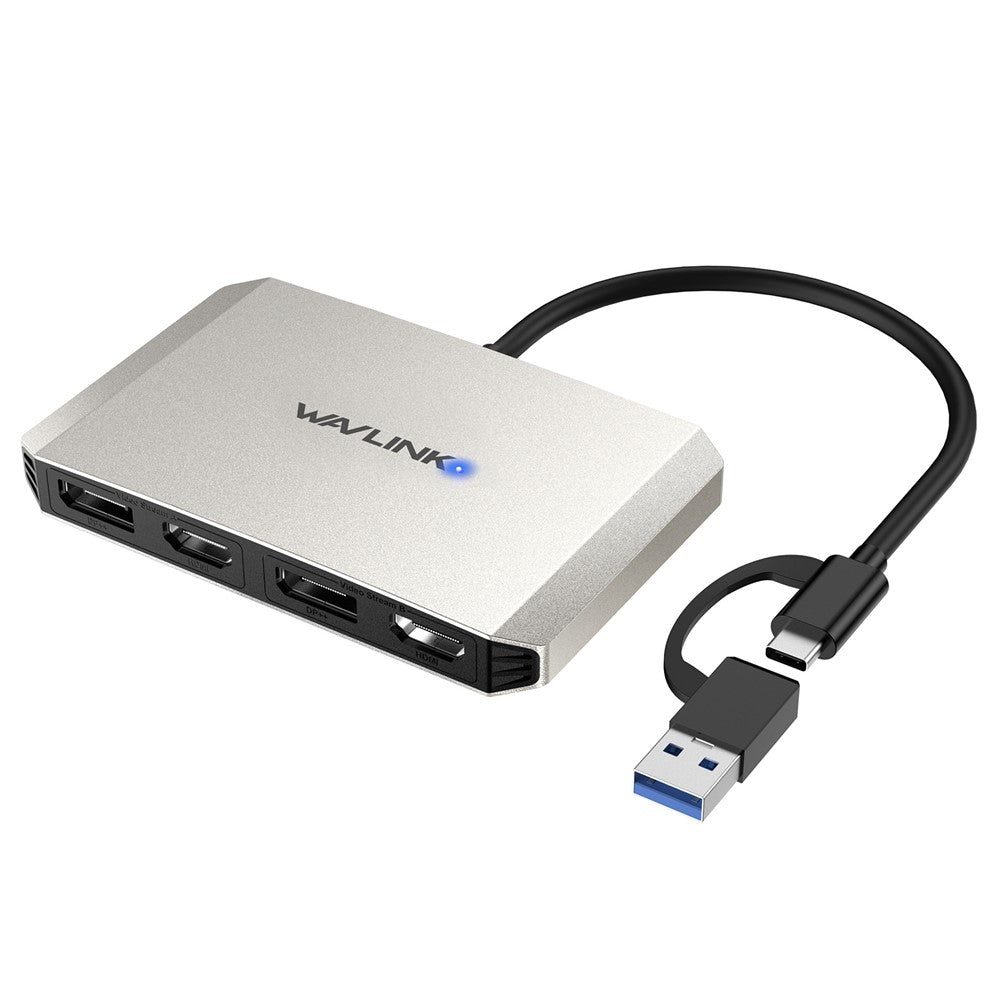 WAVLINK WL-UG69DH2 USB+Type-C to Dual 4K HD DisplayPort Dual Monitor Adapter Splitter