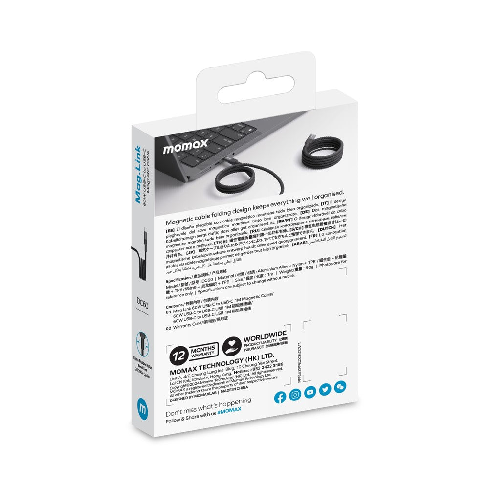 MOMAX Mag.Link 1m Cable 60W, Magnetic, photo 13