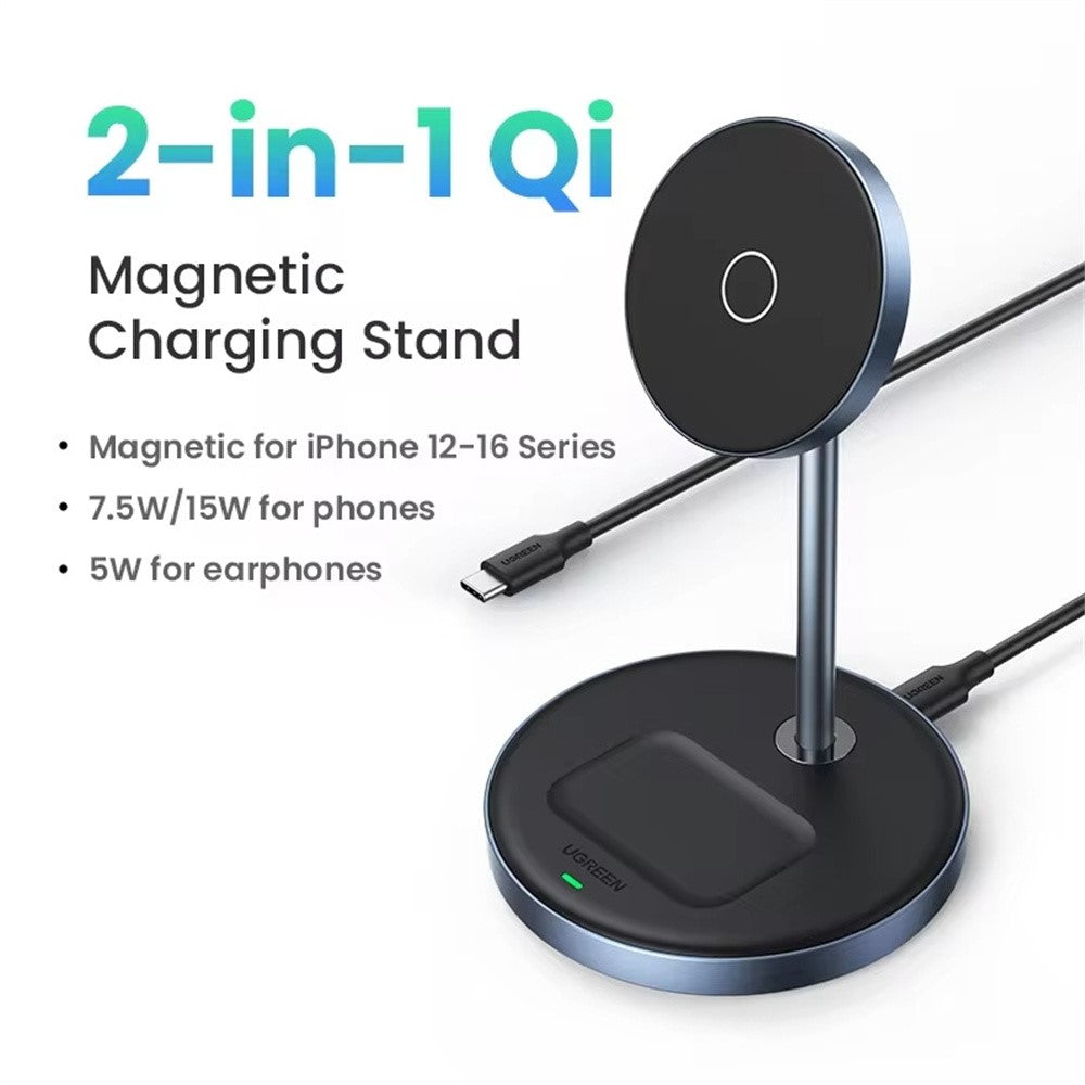 UGREEN 2In1 Magnetic Wireless Charger for iPhone 16 & iPhone 15