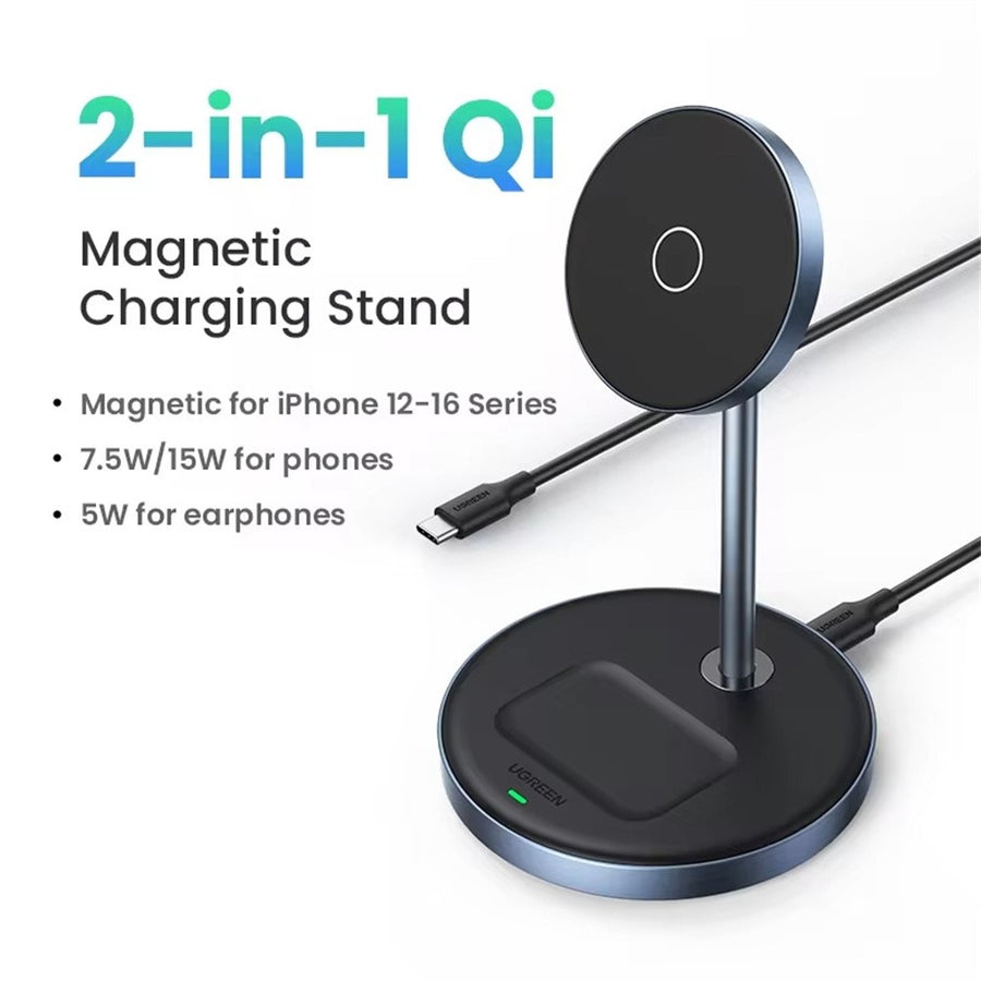 UGREEN 2In1 Magnetic Wireless Charger for iPhone 16 & iPhone 15