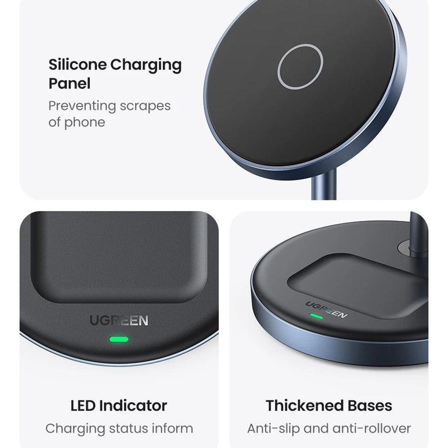 UGREEN 2In1 Magnetic Wireless Charger for iPhone 16 & iPhone 15