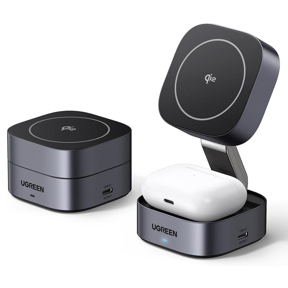 UGREEN 2-in-1 Magnetic Wireless Charger for iPhone 16 & iPhone | 15W