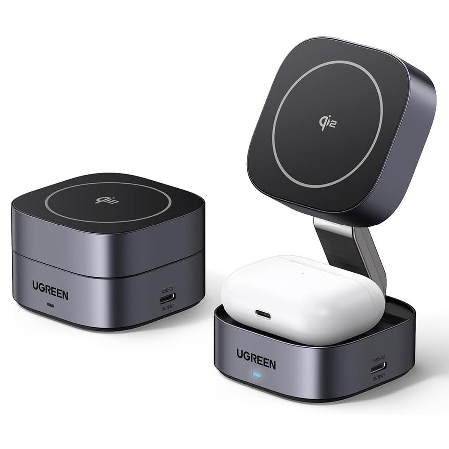 UGREEN 2-in-1 Magnetic Wireless Charger for iPhone 16 & iPhone | 15W