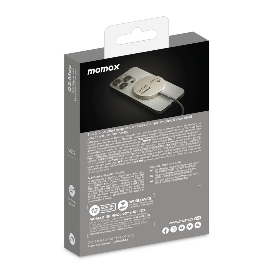 MOMAX Q2.Mag Metal Wireless Charger 15W, Qi2 Magnetic, photo 17