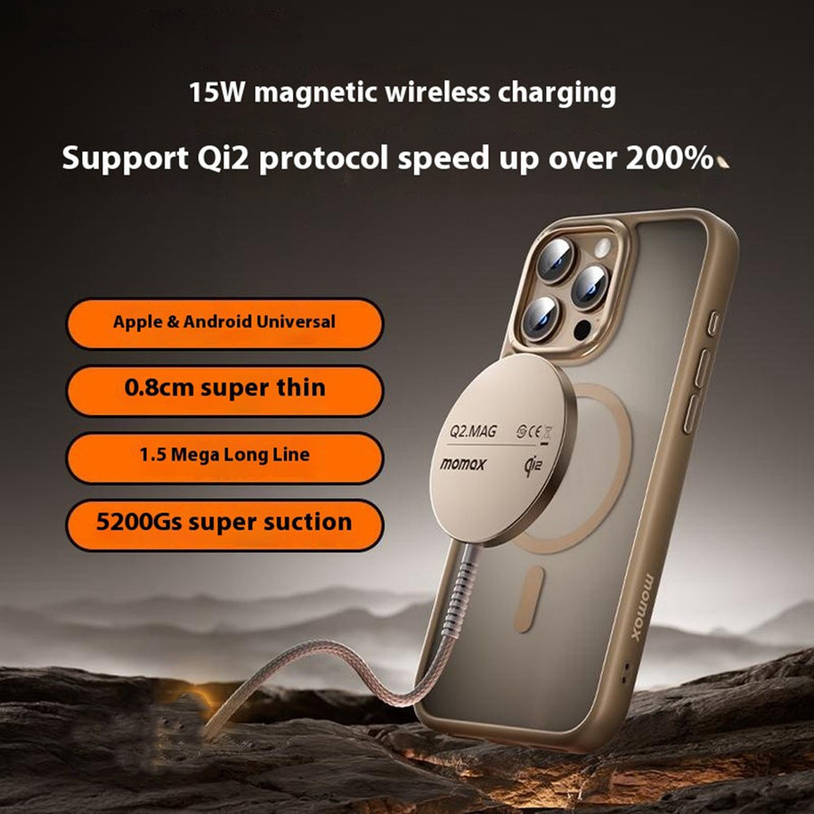 MOMAX Q2.Mag Metal Wireless Charger 15W, Qi2 Magnetic, photo 3