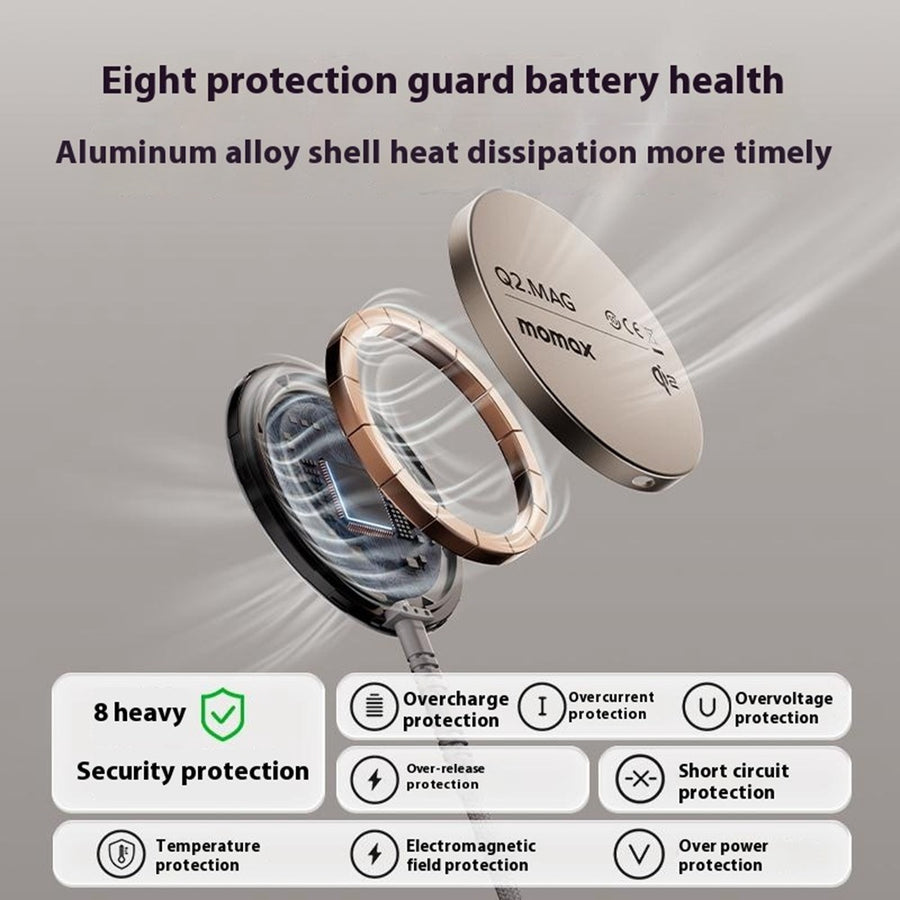 MOMAX Q2.Mag Metal Wireless Charger 15W, Qi2 Magnetic, photo 6