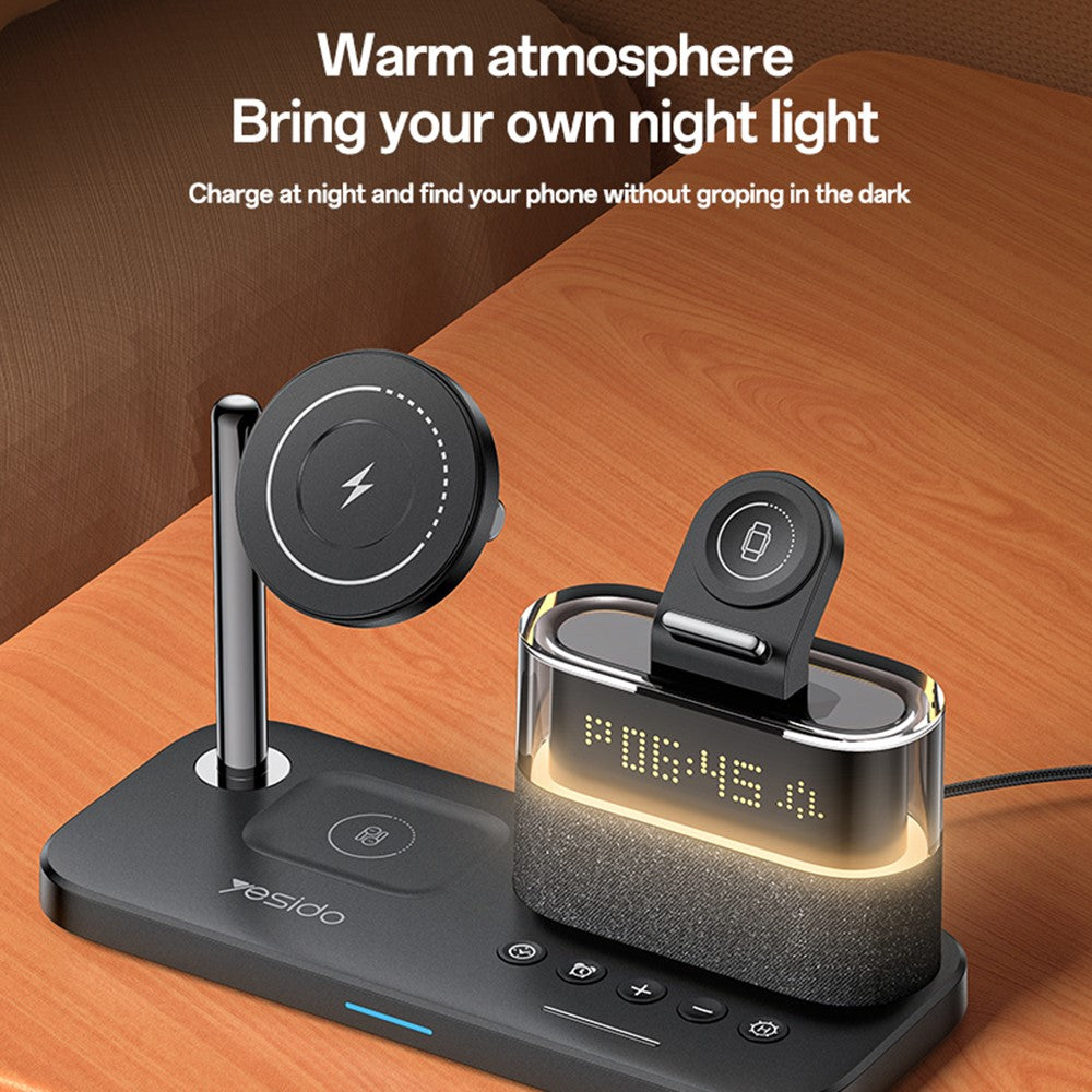 YESIDO DS37 6-in-1 Charging Station, Clock & Ambient Light, photo 7