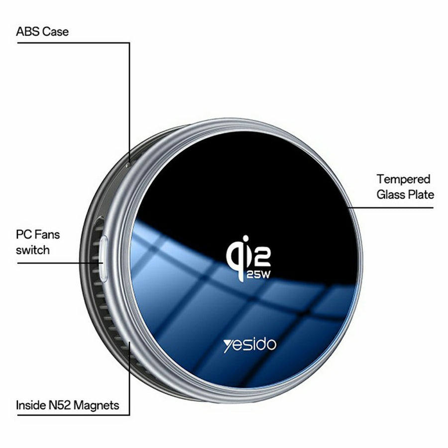YESIDO C325 Qi2 25W Magnetic Wireless Charger, Semiconductor Cooling, photo 11