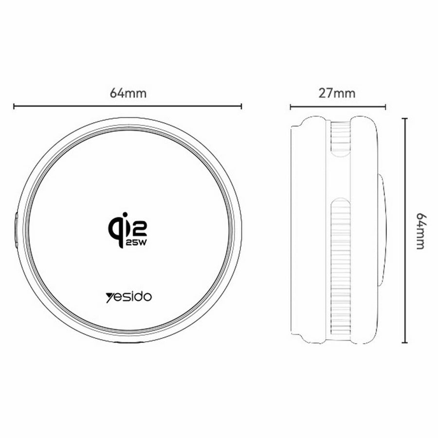 YESIDO C325 Qi2 25W Magnetic Wireless Charger, Semiconductor Cooling, photo 12