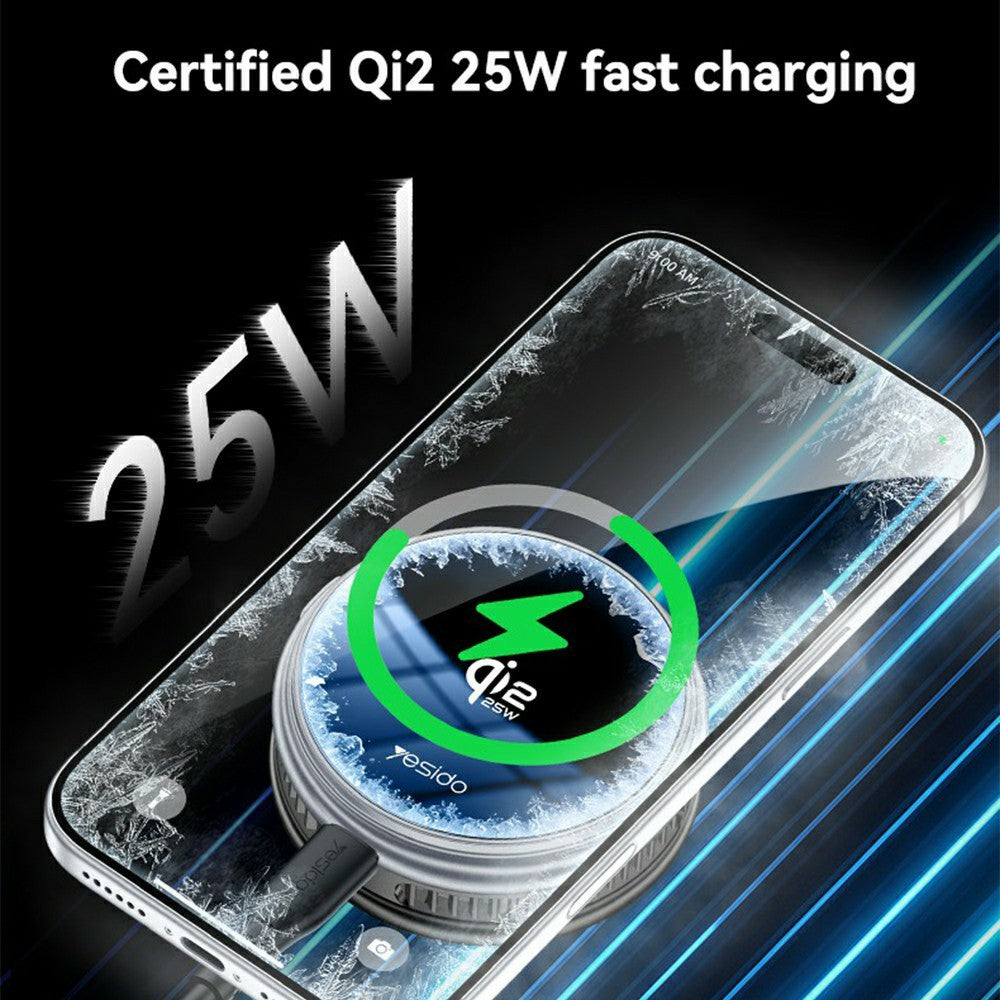 YESIDO C325 Qi2 25W Magnetic Wireless Charger, Semiconductor Cooling, photo 3