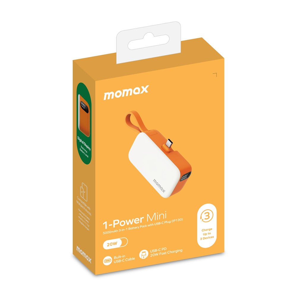 MOMAX 1-Power Mini Power Bank 5000mAh, 20W, Built-In Cable, photo 14