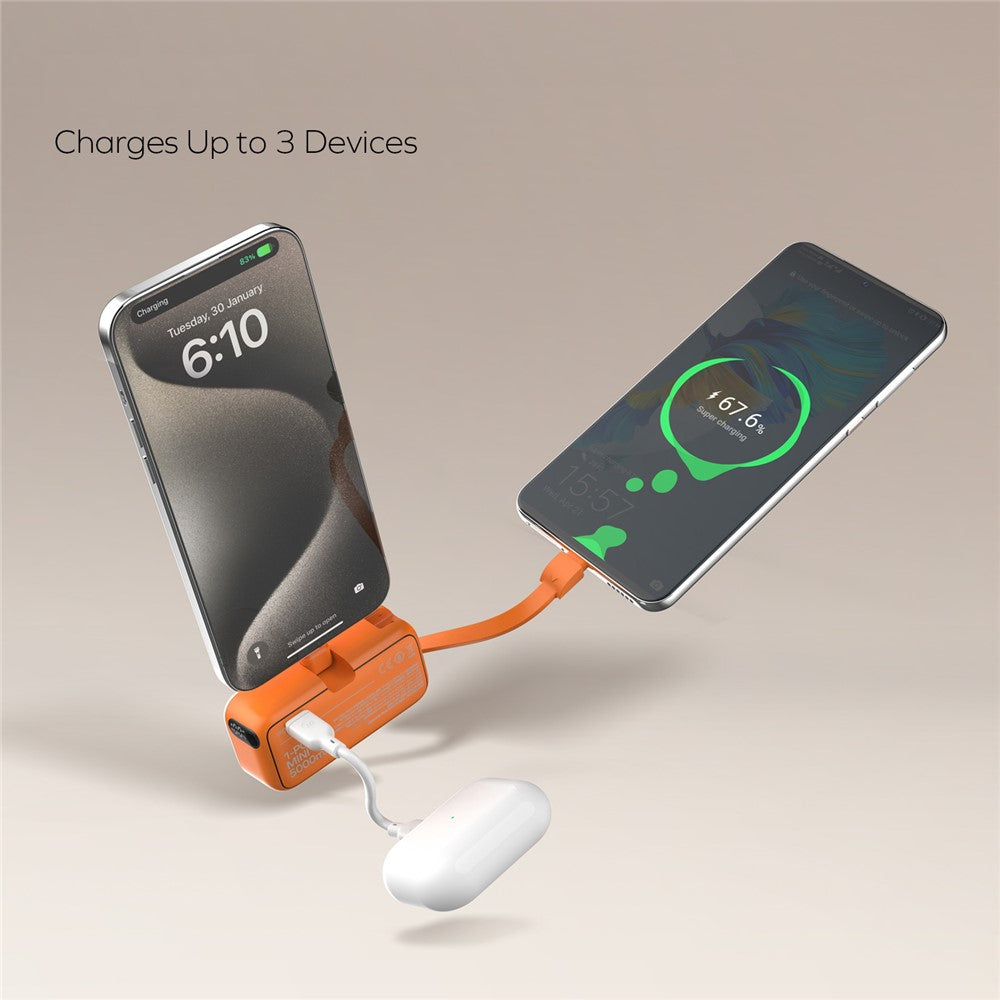 MOMAX 1-Power Mini Power Bank 5000mAh, 20W, Built-In Cable, photo 7