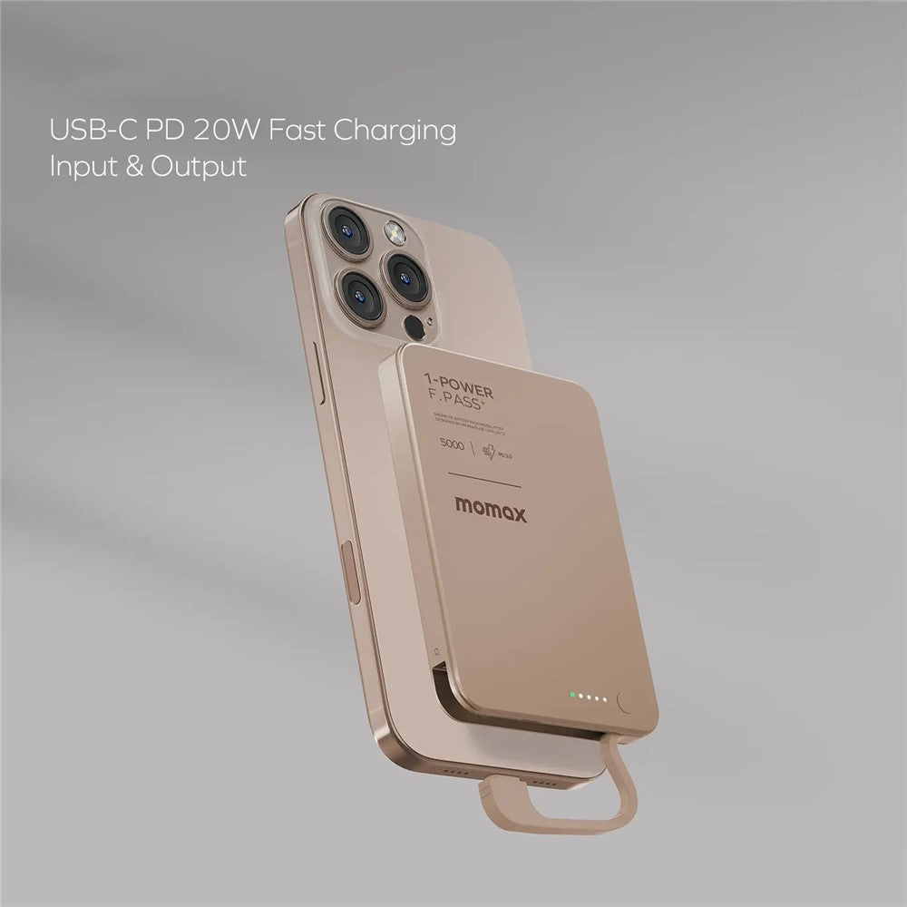 MOMAX 1-POWER F.PASS+ Power Bank 5000mAh, Magnetic, photo 6