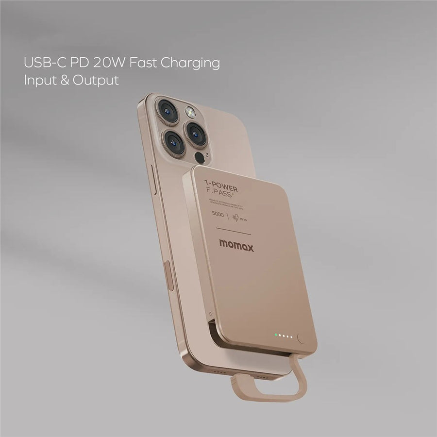 MOMAX 1-POWER F.PASS+ Power Bank 5000mAh, Magnetic, photo 6