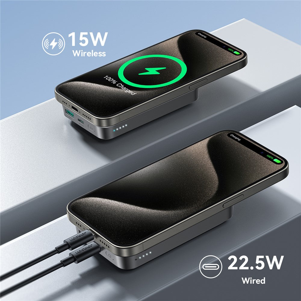 JOYROOM JR-W020 10000mAh 22.5W Magnetic Wireless Power Bank with USB-A + USB-C Ports