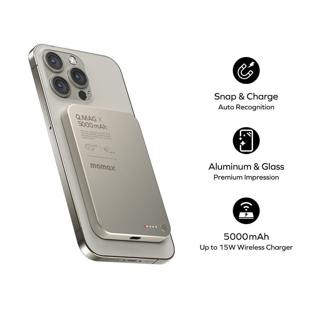 MOMAX Q.MAG X Power Bank 5000mAh, Magnetic, photo 5