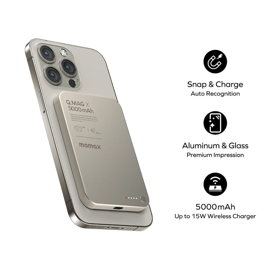 MOMAX Q.MAG X Power Bank 5000mAh, Magnetic, photo 5