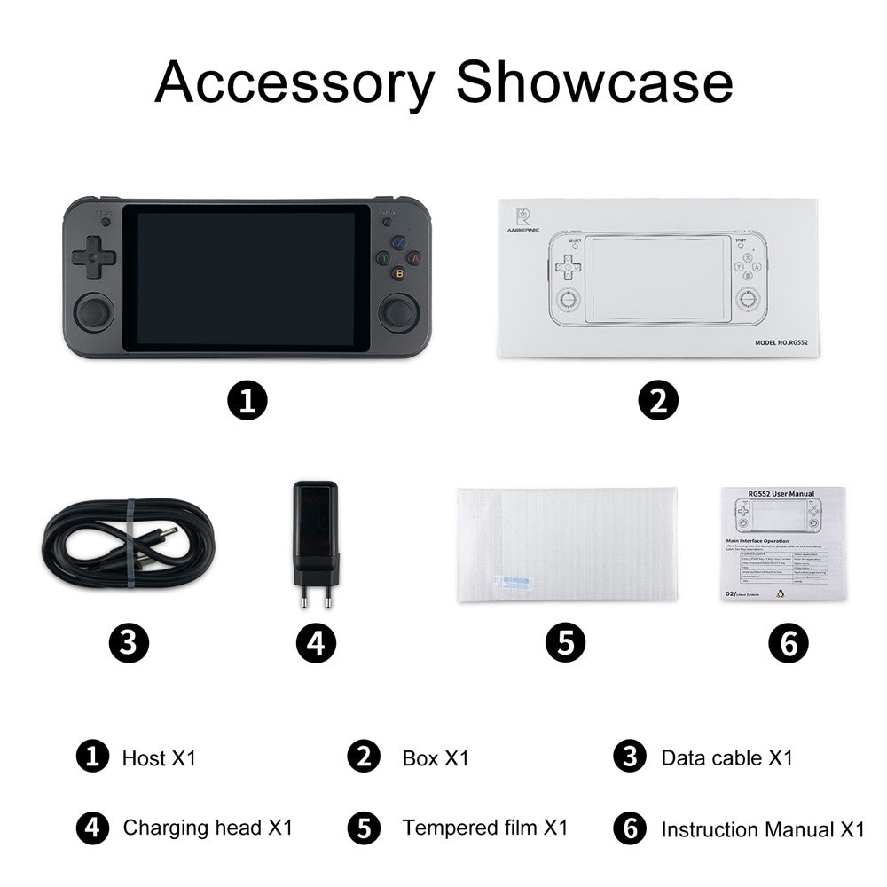 ANBERNIC RG552 Handheld Video Game Console 5.36-inch 16GB + 128GB Dual Systems Android / Linux (English Version)