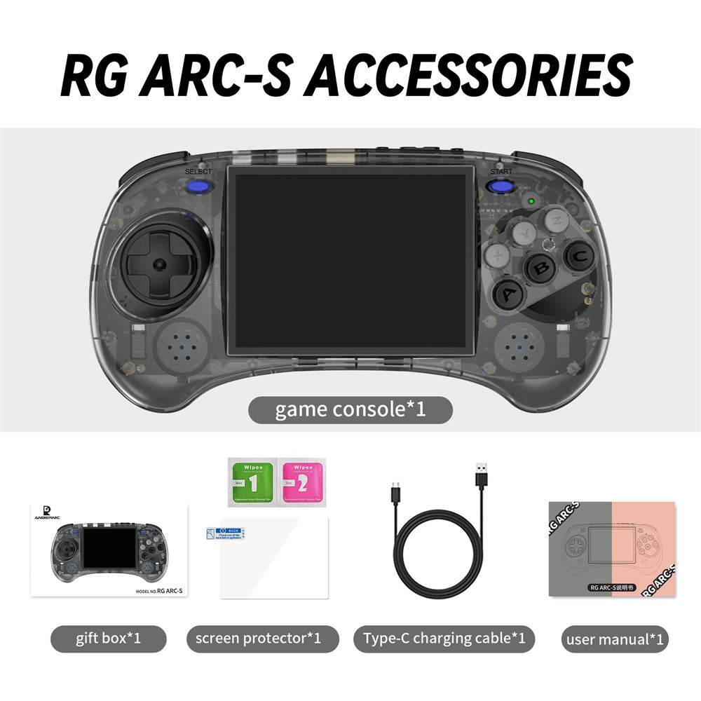 ANBERNIC RG ARC-S Portable Game Console Linux System 256GB with Games (English Version)