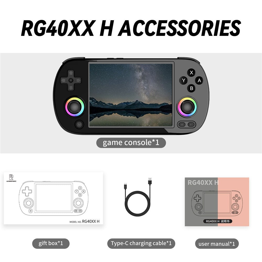 ANBERNIC RG40XXH 4.0 Inch IPS Screen 64G Bluetooth + WiFi Handheld Video Game Console, without TF Card